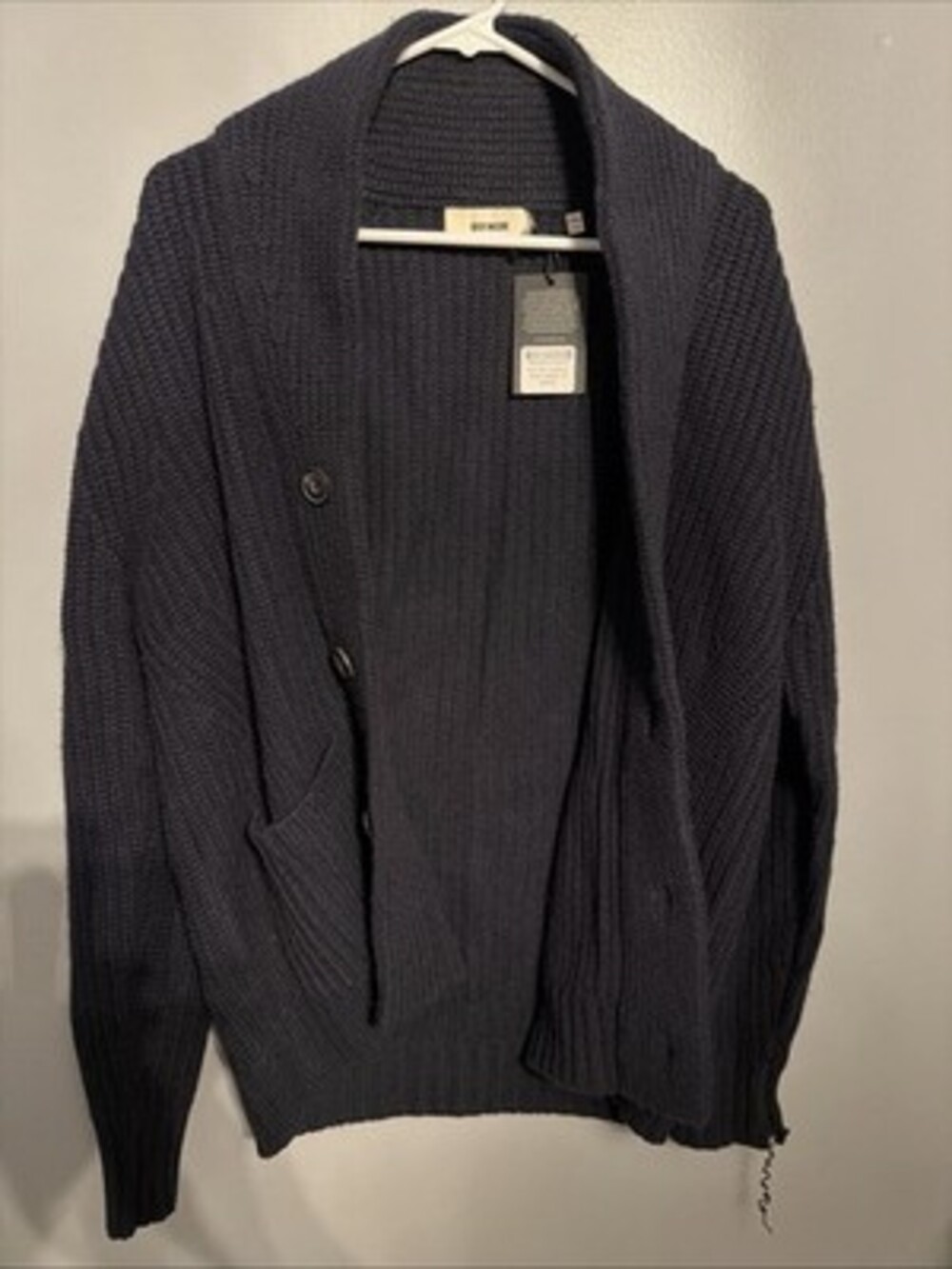 Buck Mason Men’s Medium Dark Navy Blue Herdsman Shawl Cardigan - Picture 3 of 14